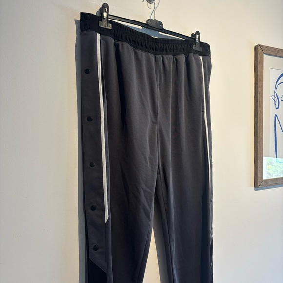 Y2k Vintage AND 1 Button Up Training Sweatpants Gray Black Large - Picture 5 of 15